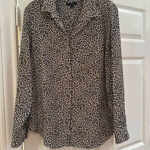 J Crew silk cheetah print blouse sz12
